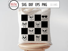 Load image into Gallery viewer, Skulls Checkerboard SVG, Cute Skulls &amp; Moods Cut File