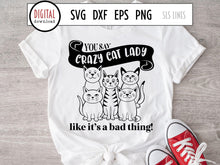 Load image into Gallery viewer, Crazy Cat Lady SVG and PNG, Cat Lover Cut File by SLSLines