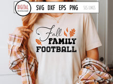 Load image into Gallery viewer, Fall Family Football SVG, Autumn Leaves Cut File, Sports SVG