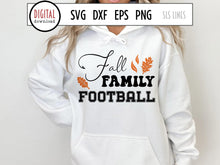 Load image into Gallery viewer, Fall Family Football SVG, Autumn Leaves Cut File, Sports SVG