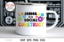 Load image into Gallery viewer, Gender is a Social Construct LGBTQ SVG  | Pride Day Rainbow Cut File by SLS Lines