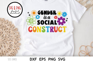 Gender is a Social Construct LGBTQ SVG  | Pride Day Rainbow Cut File by SLS Lines