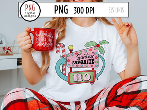 Santa's Favorite Ho PNG, Retro Christmas Sublimation Design by SLS Lines