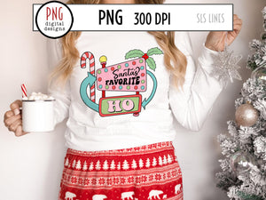Santa's Favorite Ho PNG, Retro Christmas Sublimation Design by SLS Lines