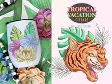 Load image into Gallery viewer, Tropical Summer Vacation Clipart - Pastel Tropics PNG &amp; Vector, Summer beach clipart by SLS Lines