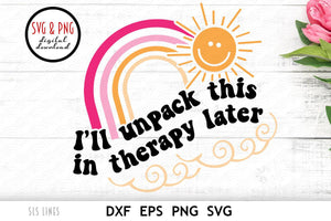 Unpack in Therapy SVG, Mental Health Cut File by SLS Lines