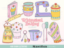 Load image into Gallery viewer, Whimsical Baking Clipart - Baking &amp; Cooking Graphics Set