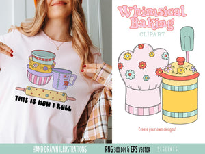 Whimsical Baking Clipart - Baking & Cooking Graphics Set by SLS Lines