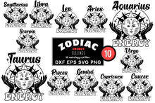 Load image into Gallery viewer, Zodiac SVG Bundle, Star Signs Energy Cut Files