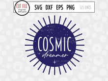 Load image into Gallery viewer, Cosmic Dreamer Sunshine Cut File with Galaxy &amp; Stars SVG by SLS Lines