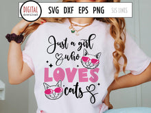 Load image into Gallery viewer, Just a Girl Who Loves Cats, Pet Mom Cut File