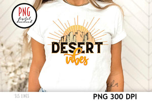 Desert Vibes PNG - Desert Scene Retro Sublimation