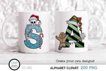Load image into Gallery viewer, Christmas Doodle Alphabet - Creepy Christmas Clipart - SLSLines