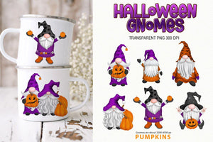 Halloween Gnomes Sublimation | Gnome Set with Pumpkins PNG - SLSLines