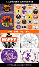 Load image into Gallery viewer, Halloween Sign Bundle | 20 Round Spooky Signs for Halloween - SLSLines