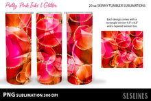 Load image into Gallery viewer, Skinny Tumbler Sublimation - Pink Inks &amp; Glitter PNG