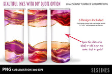 Load image into Gallery viewer, Skinny Tumbler Sublimation - Colorful Inks with Glitter PNG