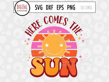 Load image into Gallery viewer, Retro Summer SVG - Here Comes the Sun Cut File - SLSLines