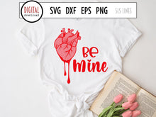 Load image into Gallery viewer, Be Mine Dark Valentine&#39;s Day SVG, Anatomical Heart Cut File