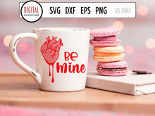 Load image into Gallery viewer, Be Mine Dark Valentine&#39;s Day SVG, Anatomical Heart Cut File