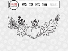 Load image into Gallery viewer, Fall Florals SVG, Autumn Laurel Cut File by SLSLines