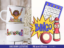 Load image into Gallery viewer, Bingo Clipart - Bingo Nights and Dauber Graphics Set