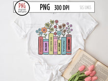 Load image into Gallery viewer, Smutty Romance Tropes PNG, Books &amp; Reading Sublimation with Whimsical Flowers