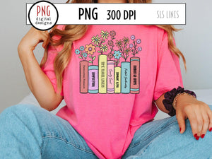 Smutty Romance Tropes PNG, Books & Reading Sublimation with Whimsical Flowers