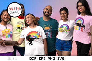 LGBTQ SVG Bundle | Pride Day Rainbow Cut File Designs by SLS Lines