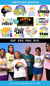 LGBTQ SVG Bundle | Pride Day Rainbow Cut File Designs by SLS Lines