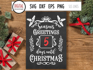 Christmas Countdown SVG - Days Until Christmas Cut File by SLS Lines