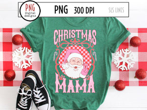 Christmas Mama PNG, Retro Pink Christmas Sublimation