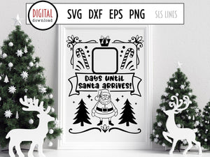 Christmas Countdown Calendar SVG, Christmas Sign Cut File