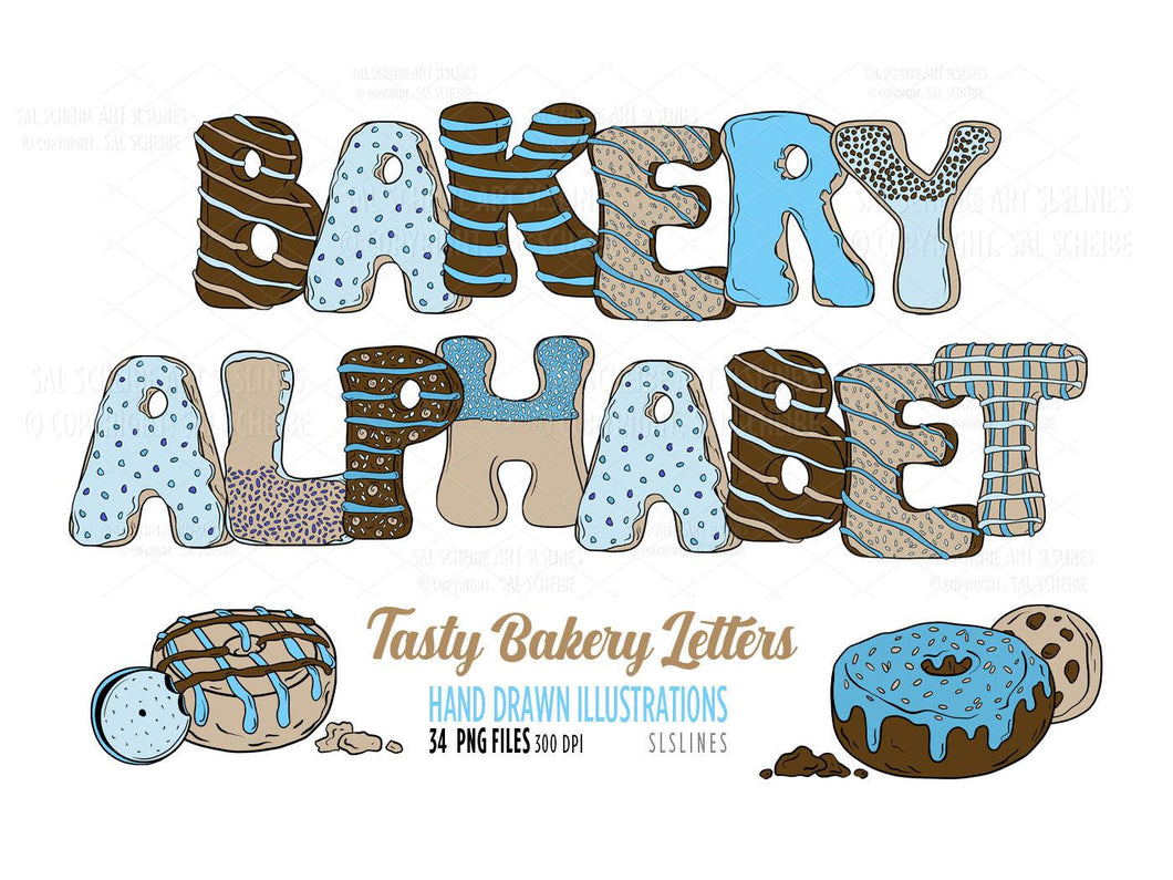Alphabet Doodle Letters - Bakery, Cookies & Donuts