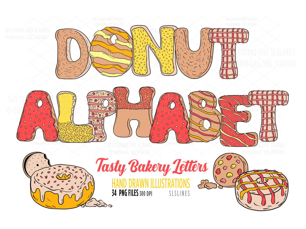 Alphabet Food Letters - Cookies & Donuts Clipart