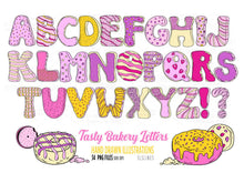 Load image into Gallery viewer, Alphabet Donut Letters - Cookies &amp; Bakery Clipart