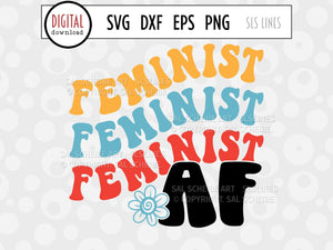 Feminist AF SVG, Retro Feminism Cut File by SLS Lines