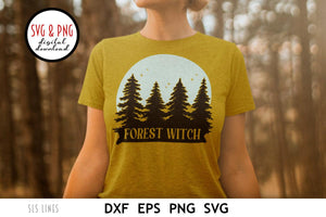 Forest Witch SVG - Evergreen Trees & Nature Cut File by SLS Lines