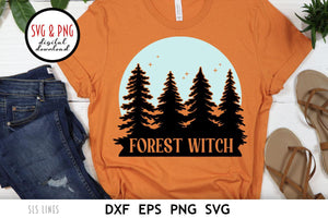 Forest Witch SVG - Evergreen Trees & Nature Cut File