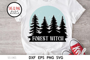 Forest Witch SVG - Evergreen Trees & Nature Cut File by SLS Lines