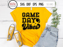 Load image into Gallery viewer, Game Day Vibes SVG, Retro Football Cut File, Girl Football Design