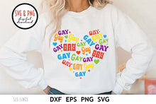 Load image into Gallery viewer, Gay Heart LGBTQ SVG  | Pride Day Rainbow Cut File by SLS Lines