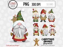Load image into Gallery viewer, Gingerbread Gnomes Sublimation | Christmas Baking Gnomes Clipart