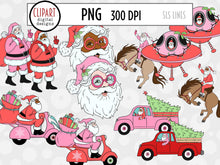 Load image into Gallery viewer, Groovy Santa Claus Clipart - Retro Christmas PNG by SLSLines