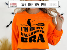 Load image into Gallery viewer, I&#39;m in My Halloween Era SVG, Retro Halloween Cut File with Crow and Witches Broom