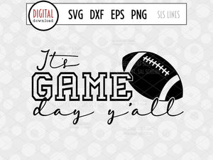 It's Game Day Y'all SVG, Football Cut File by SLS Lines