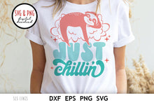 Load image into Gallery viewer, Just Chillin&#39; SVG, Cute Sloth Retro Cut File