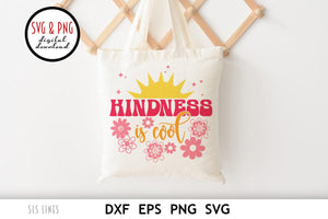 Kindness SVG - Kindness is Cool Retro Cut File Design by SLS Lines