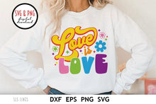 Load image into Gallery viewer, Love is Love LGBTQ SVG  | Pride Day Rainbow Cut File by SLS Lines