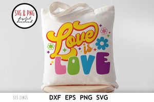 Love is Love LGBTQ SVG  | Pride Day Rainbow Cut File by SLS Lines